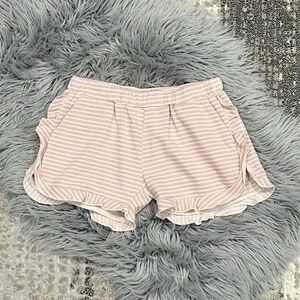 Siaomimi‎ Girls Ruffle Pink Striped Shorts Size 14Y ($55)